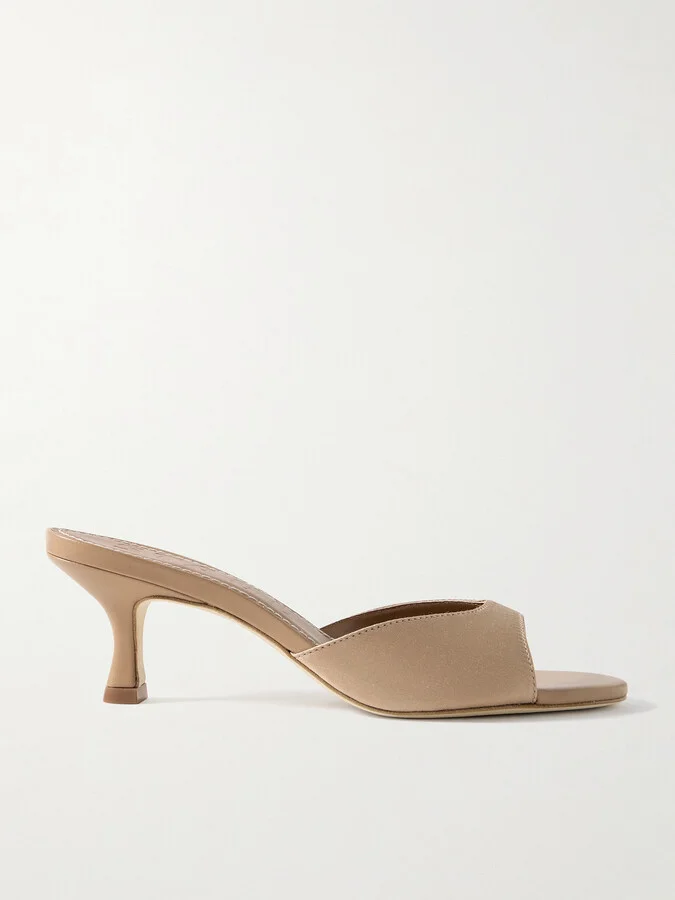 STAUD - Brigitte Satin Mules - Neutrals