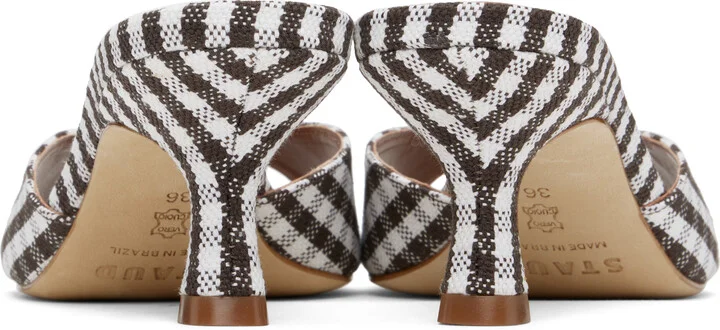 Staud Brown & White Brigitte Mule Heeled Sandals - Image 2