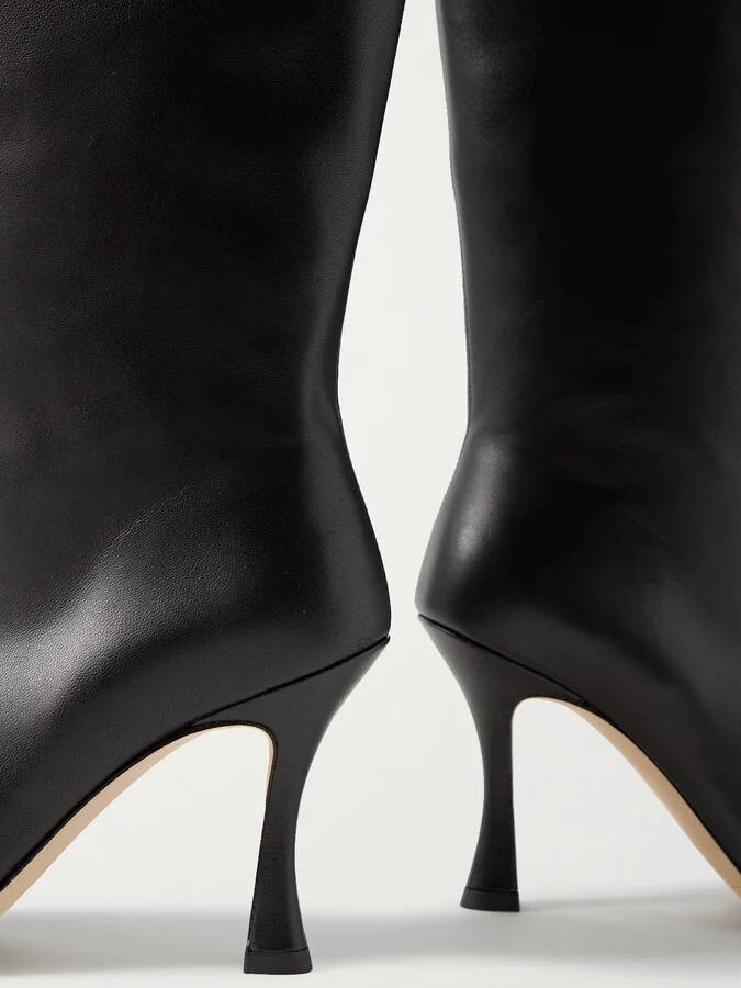 STAUD - Cami Leather Knee Boots - Black - Image 4