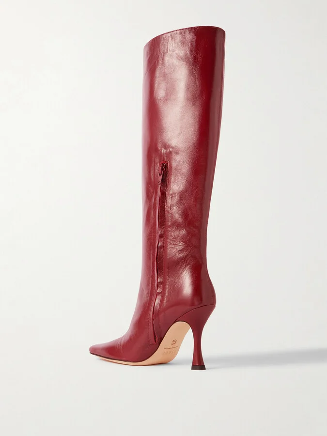 STAUD - Cami Leather Knee Boots - Red - Image 3