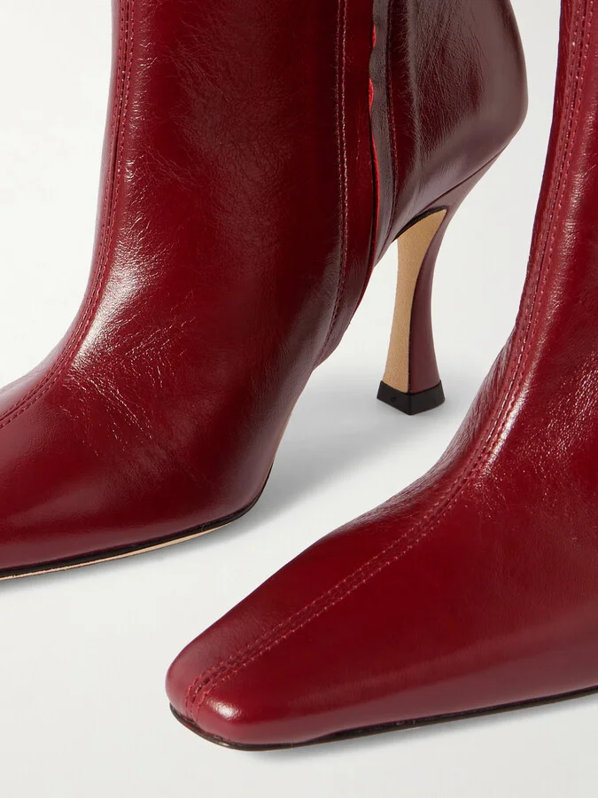 STAUD - Cami Leather Knee Boots - Red - Image 4