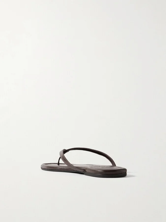 STAUD - Freja Leather Flip Flops - Brown - Image 3