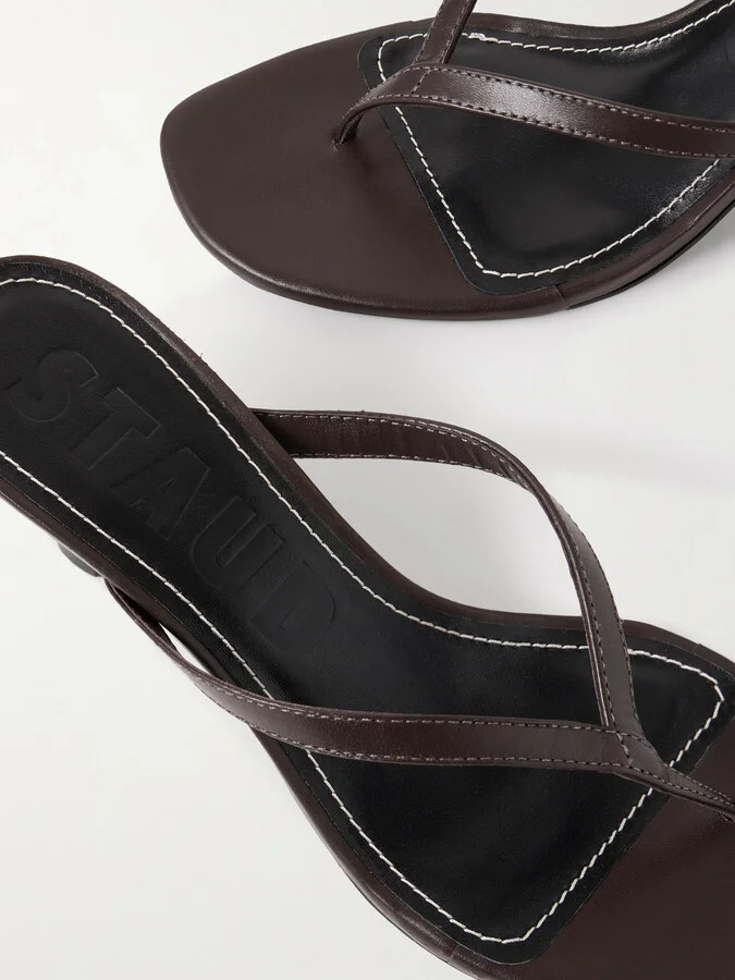 STAUD - Freja Leather Sandals - Brown - Image 4