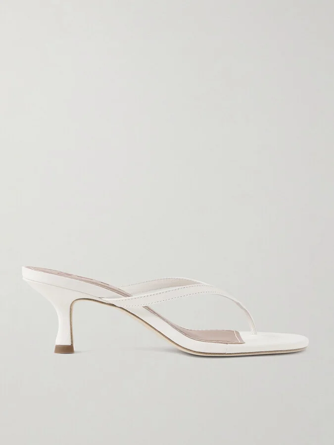 STAUD - Freja Leather Sandals - White