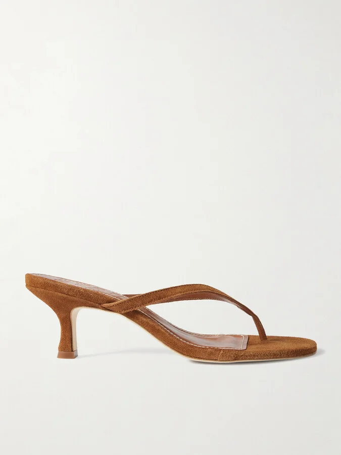 STAUD - Freja Suede Sandals - Brown
