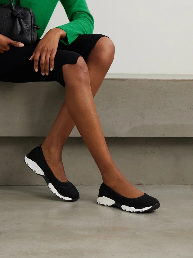 STAUD - Gino Paneled Neoprene Ballet Flats - Black - Image 2