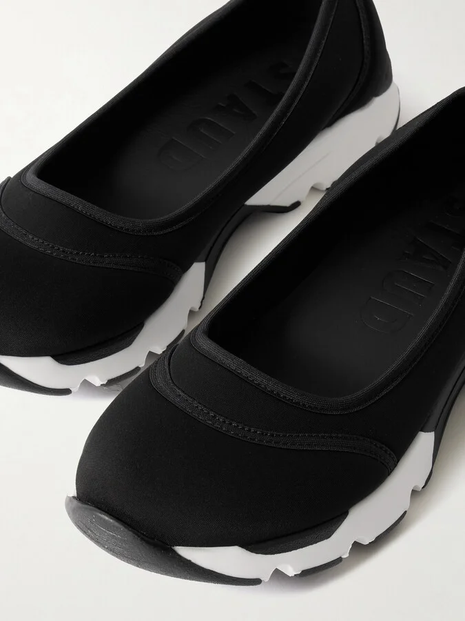 STAUD - Gino Paneled Neoprene Ballet Flats - Black - Image 4