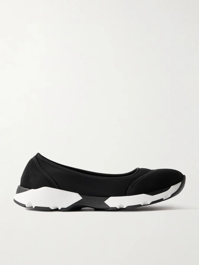 STAUD - Gino Paneled Neoprene Ballet Flats - Black