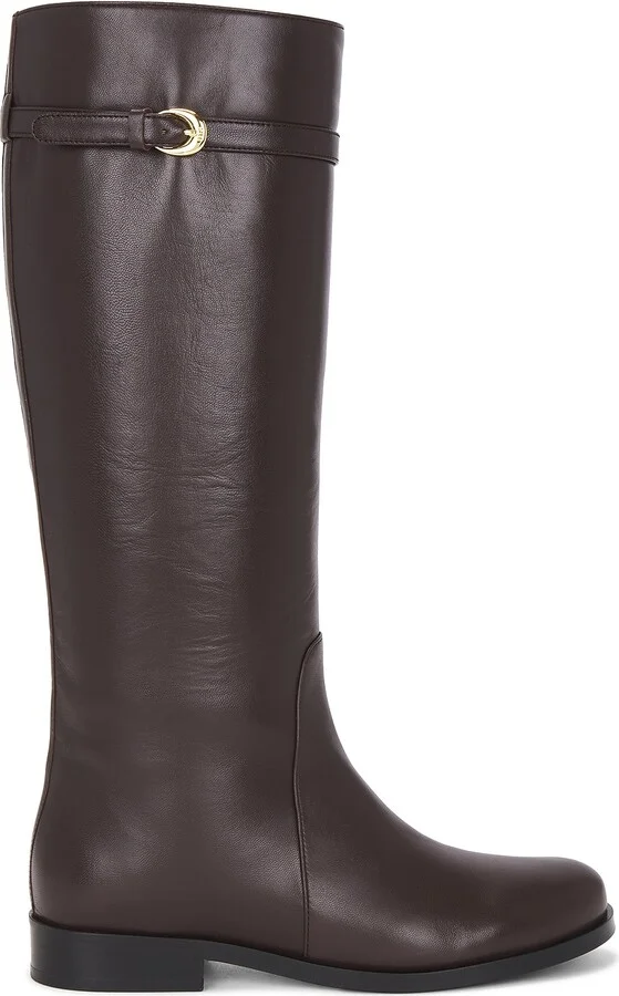 Staud Harlow Riding Boot in Chocolate