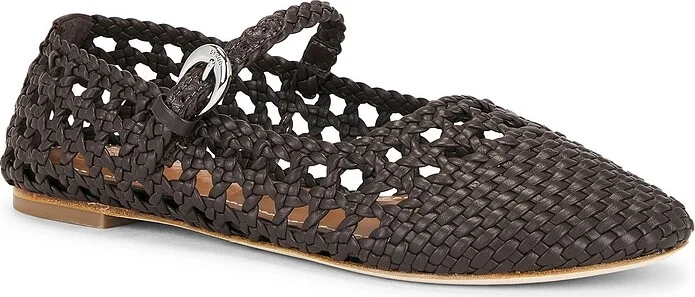 Staud Mary Jane Nell Flat in Chocolate - Image 2