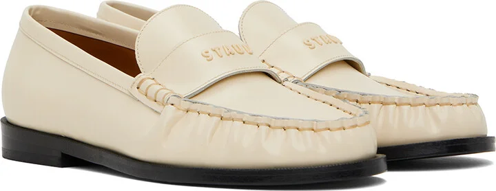 Staud Off-White Loulou Loafers - Image 4