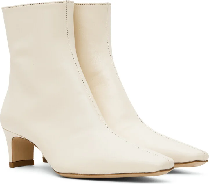 Staud Off-White Wally Ankle Boots - Image 4