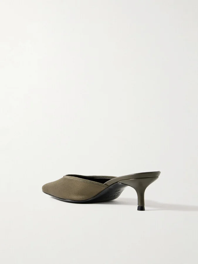 STAUD - Otto Satin Mules - Green - Image 3