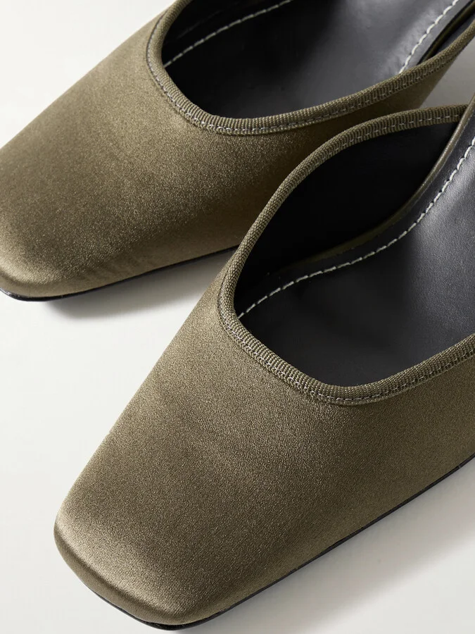 STAUD - Otto Satin Mules - Green - Image 4