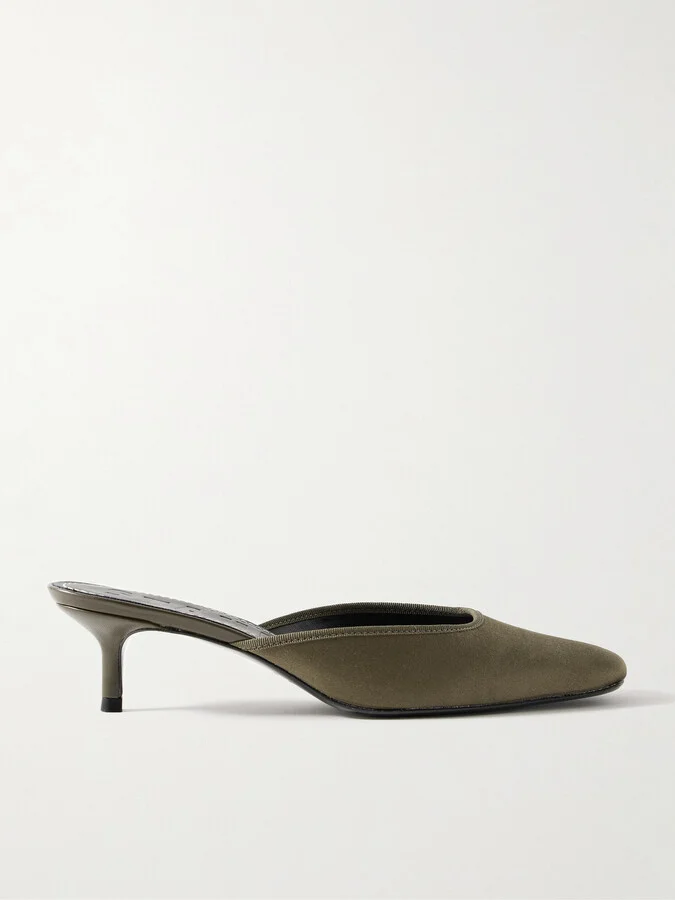 STAUD - Otto Satin Mules - Green