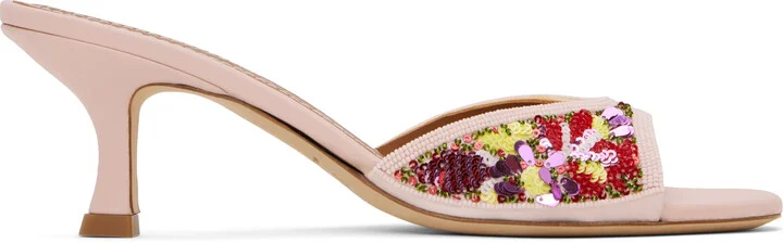 Staud Pink Brigitte Mules