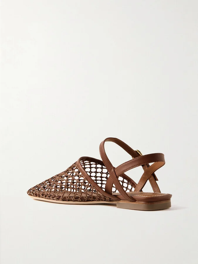 STAUD - Rete Crocheted And Leather Sandals - Brown - Image 3