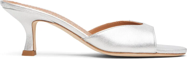 Staud Silver Brigitte Mule Sandals