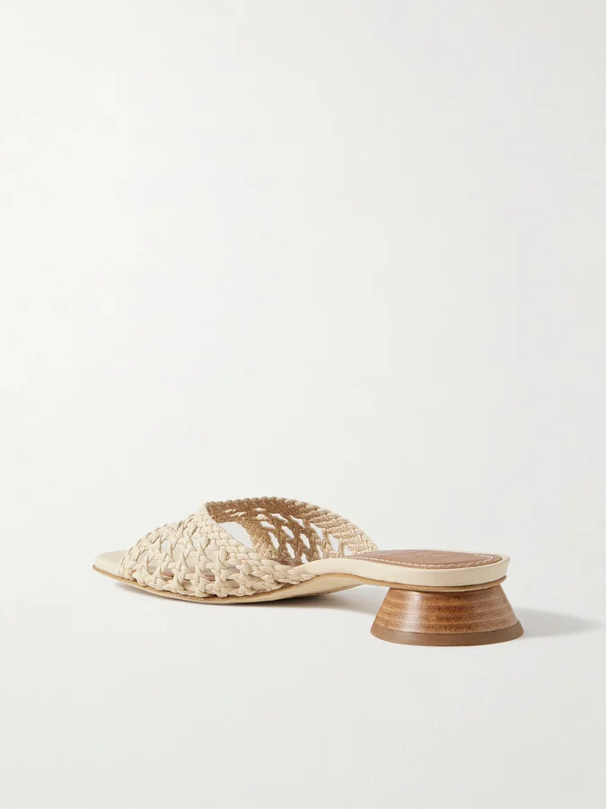 STAUD - Simone Braided Leather Sandals - Neutrals - Image 3