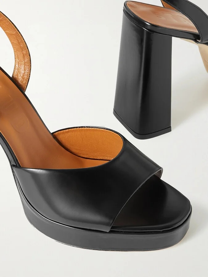 STAUD - Solange Leather Platform Sandals - Black - Image 4