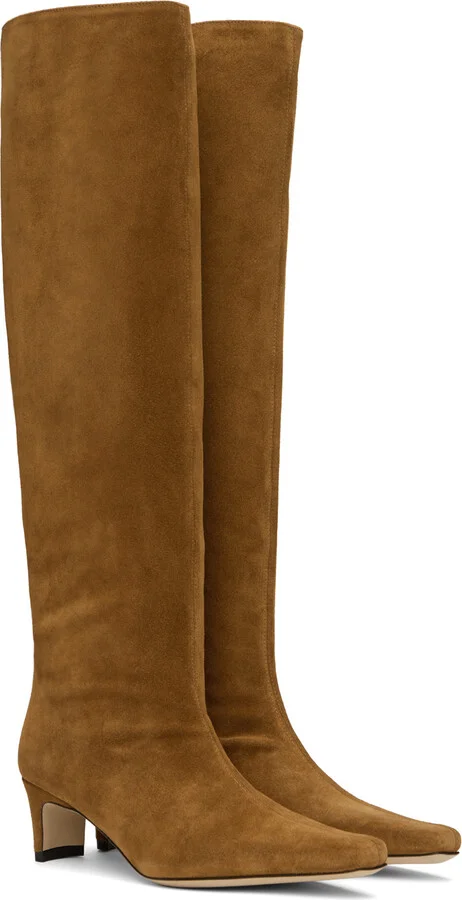 Staud Tan Wally Suede Tall Boots - Image 4