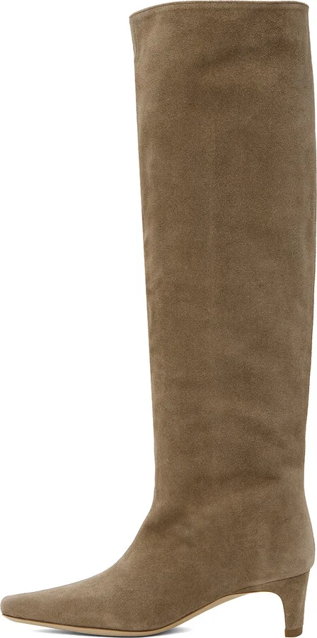 Staud Taupe Wally Suede Tall Boots - Image 3
