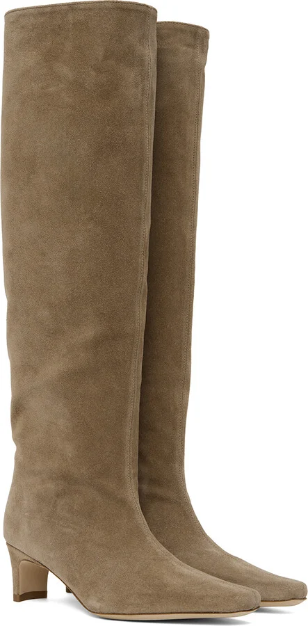 Staud Taupe Wally Suede Tall Boots - Image 4