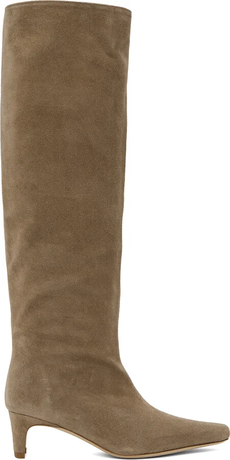 Staud Taupe Wally Suede Tall Boots