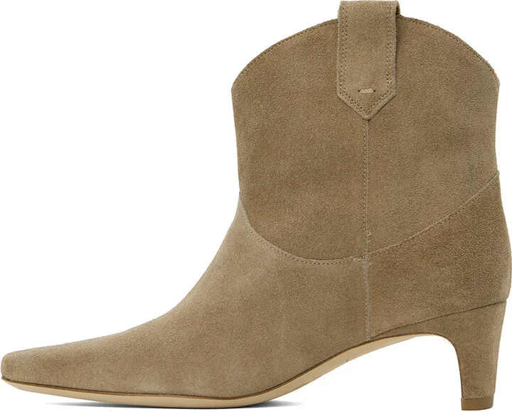 Staud Taupe Western Wally Ankle Boots - Image 3