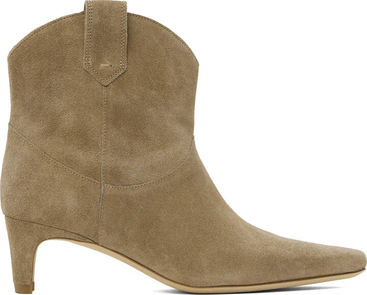 Staud Taupe Western Wally Ankle Boots