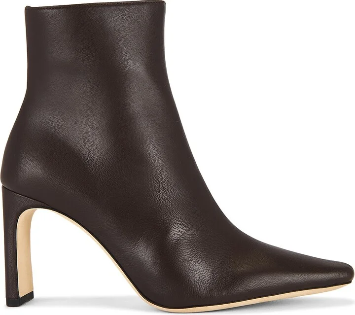 Staud Wally Ankle High Heel Boot in Chocolate