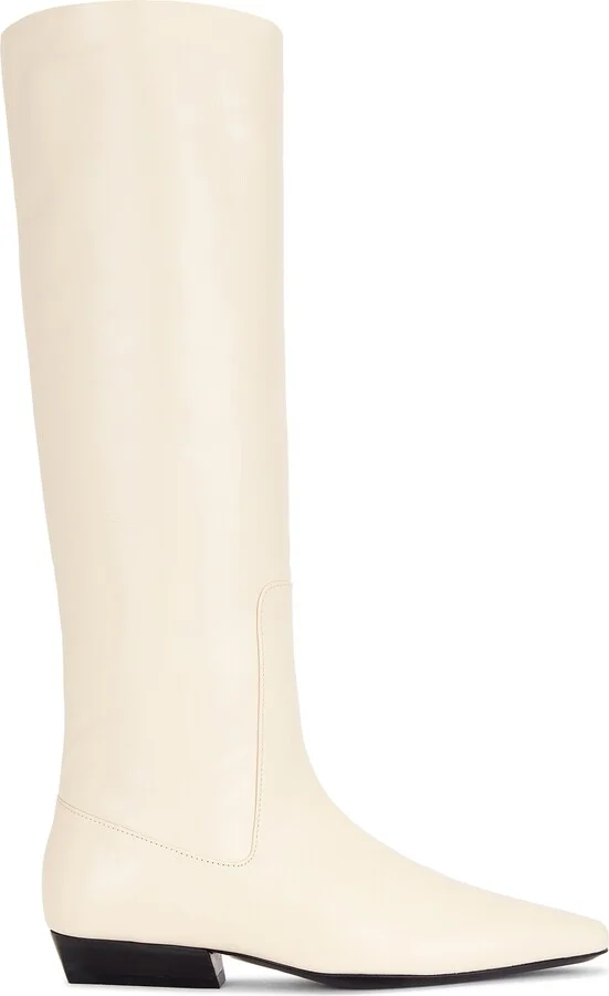 Staud Wally Flat Boot in Cream