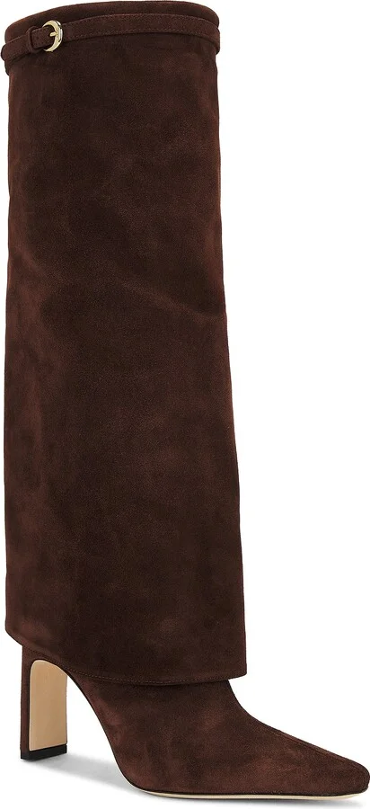 Staud Wally Foldover High Heel Boot in Brown - Image 2