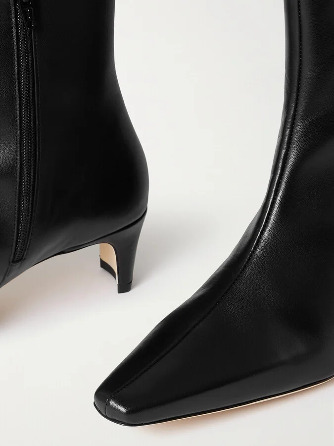 STAUD - Wally Leather Ankle Boots - Black - Image 4