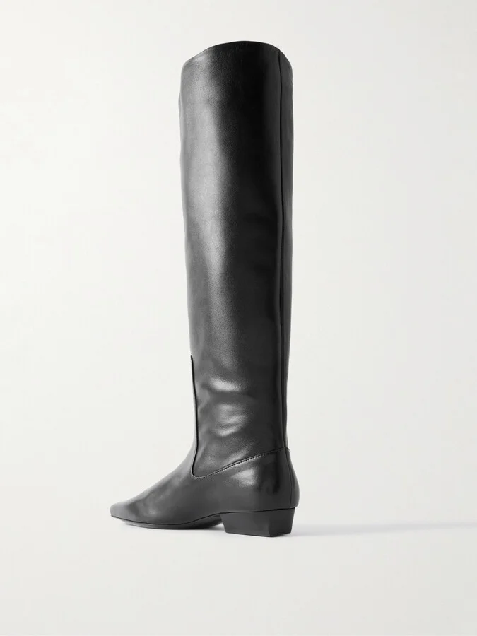 STAUD - Wally Leather Knee Boots - Black - Image 3
