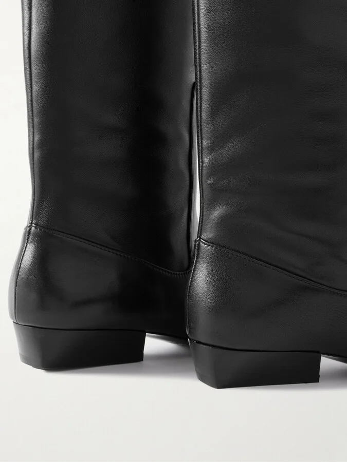 STAUD - Wally Leather Knee Boots - Black - Image 4