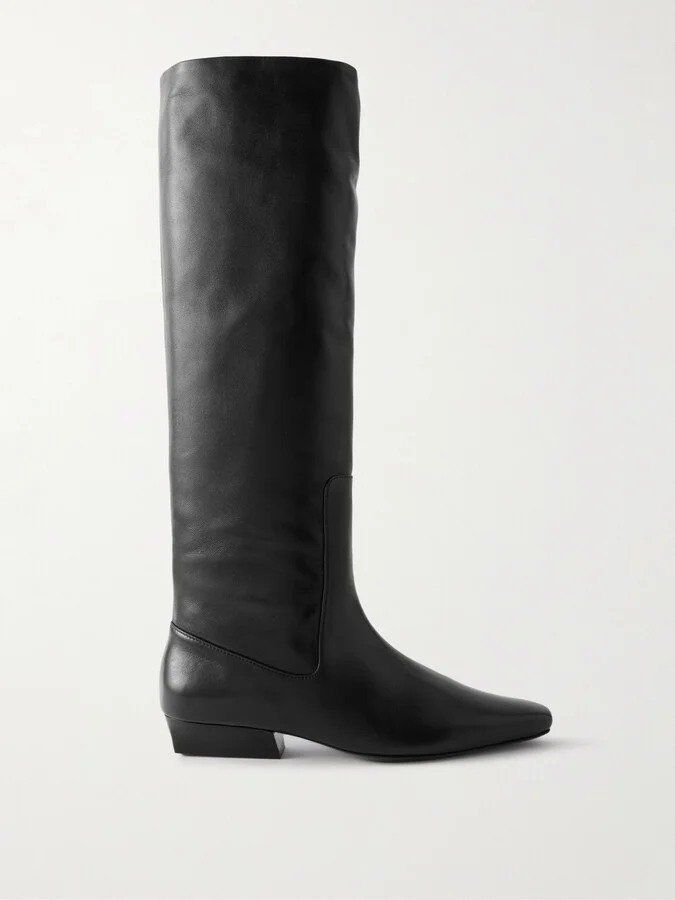 STAUD - Wally Leather Knee Boots - Black