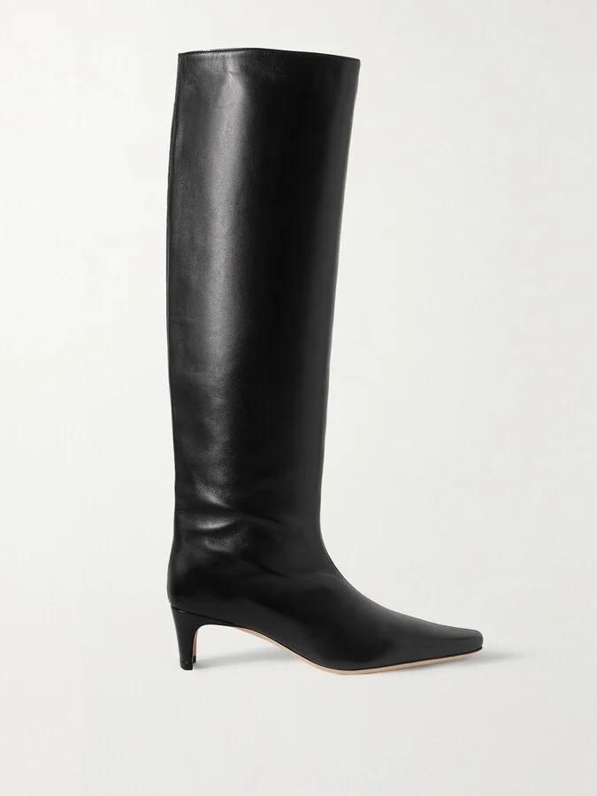 STAUD - Wally Leather Knee Boots - Black
