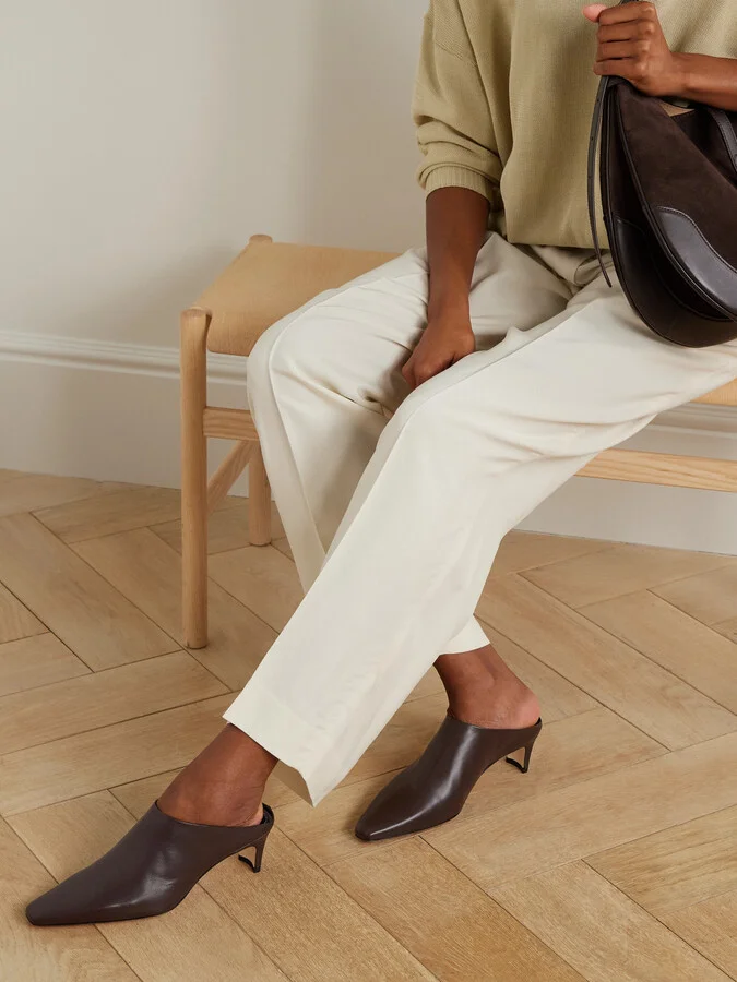 STAUD - Wally Leather Mules - Brown - Image 2