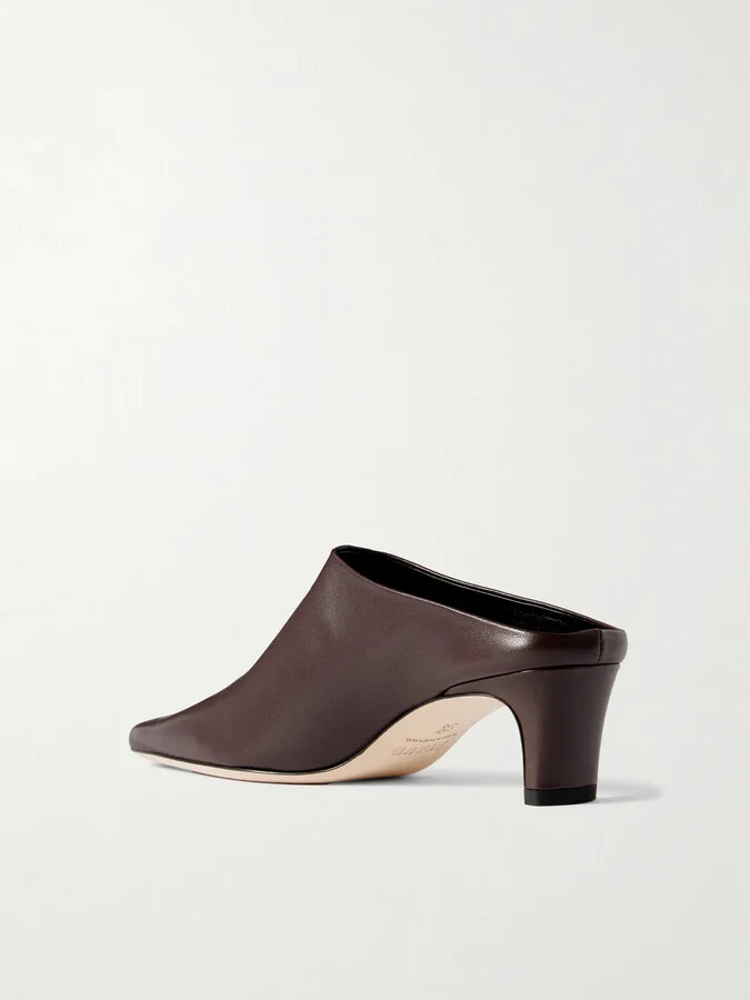 STAUD - Wally Leather Mules - Brown - Image 3