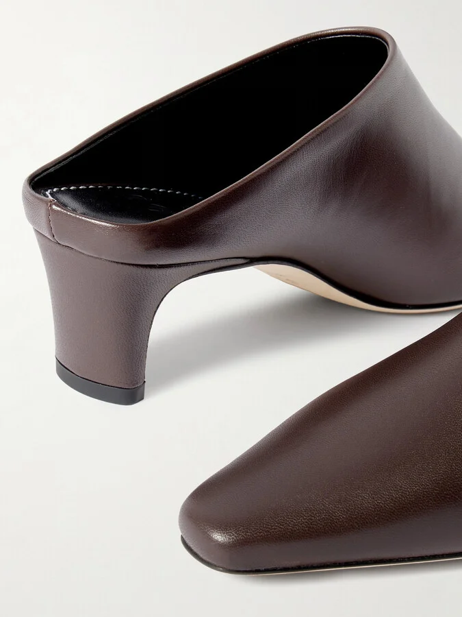 STAUD - Wally Leather Mules - Brown - Image 4