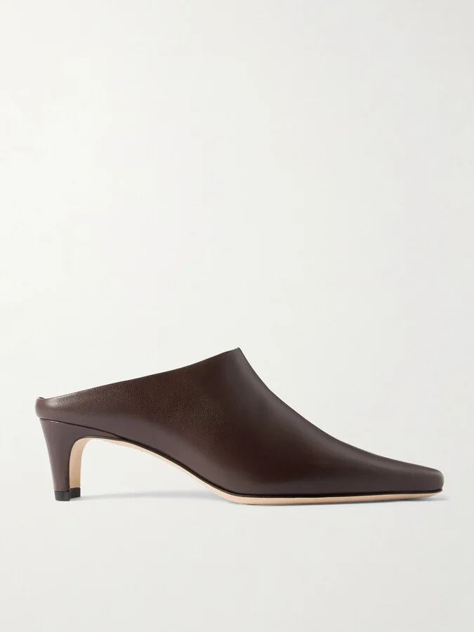 STAUD - Wally Leather Mules - Brown