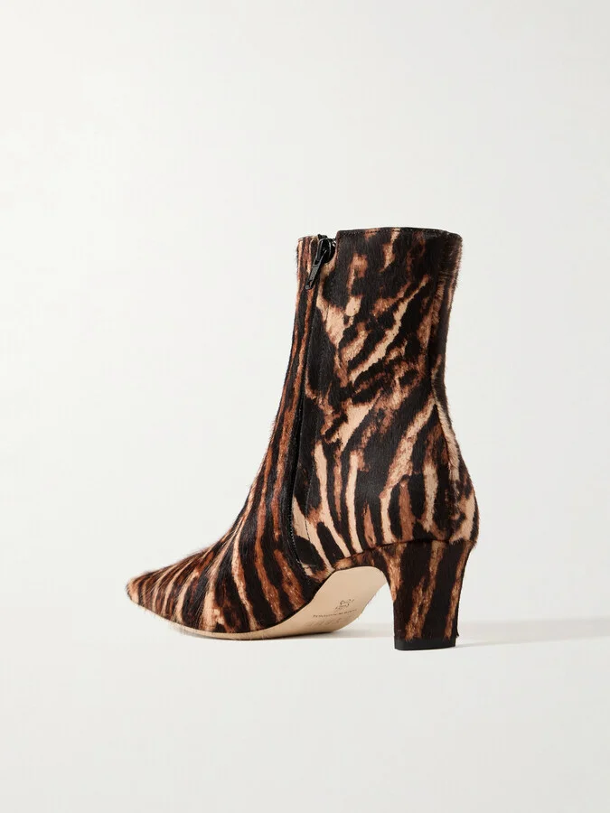 STAUD - Wally Leopard-print Calf Hair Ankle Boots - Animal print - Image 3