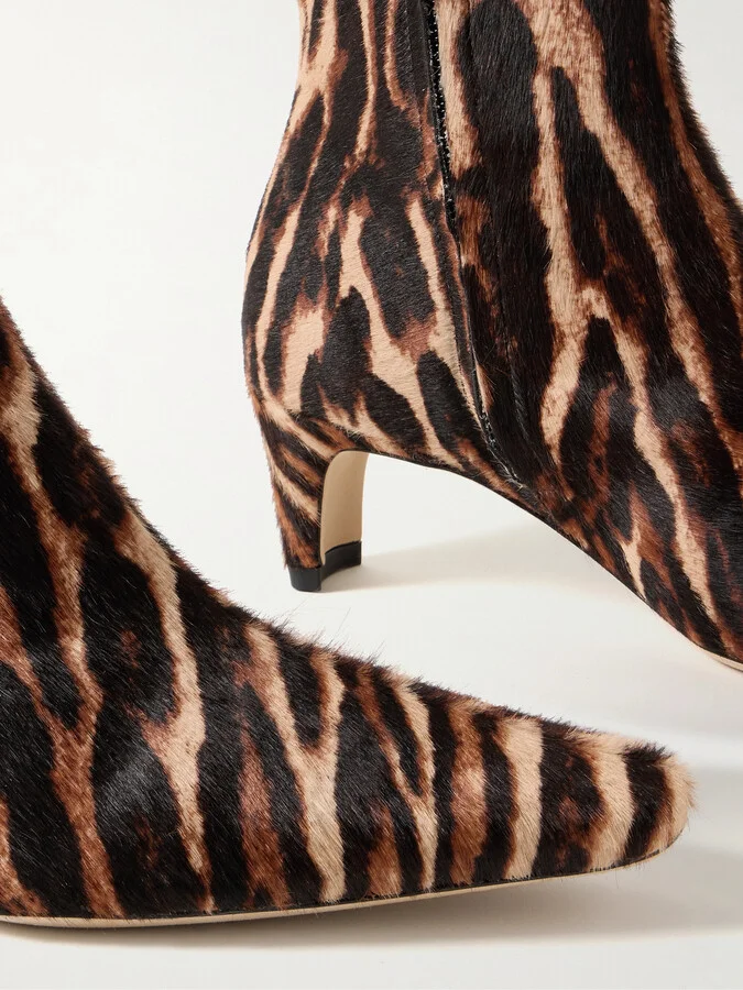 STAUD - Wally Leopard-print Calf Hair Ankle Boots - Animal print - Image 4