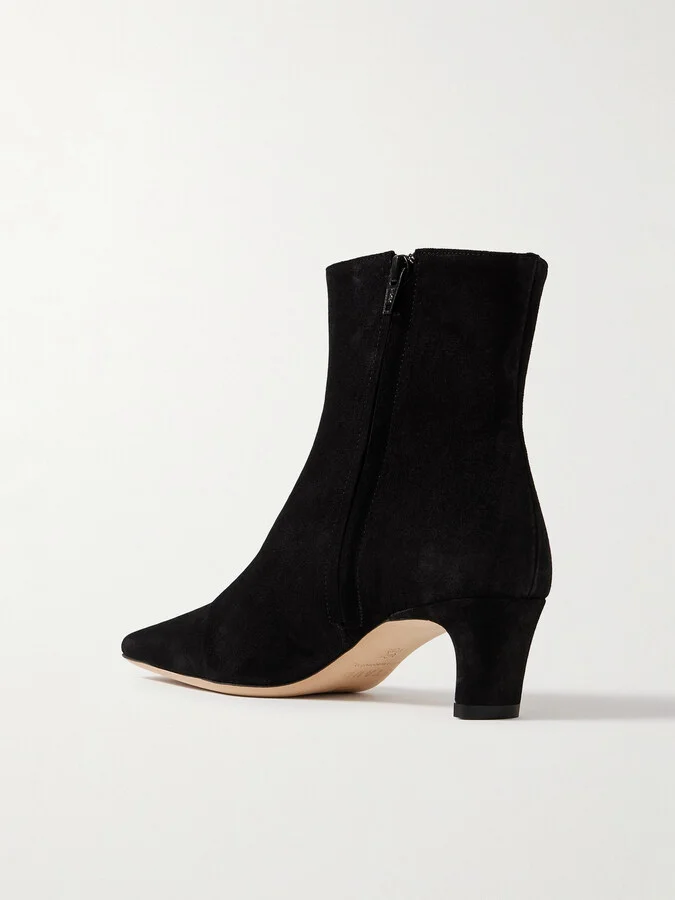 STAUD - Wally Suede Ankle Boots - Black - Image 3