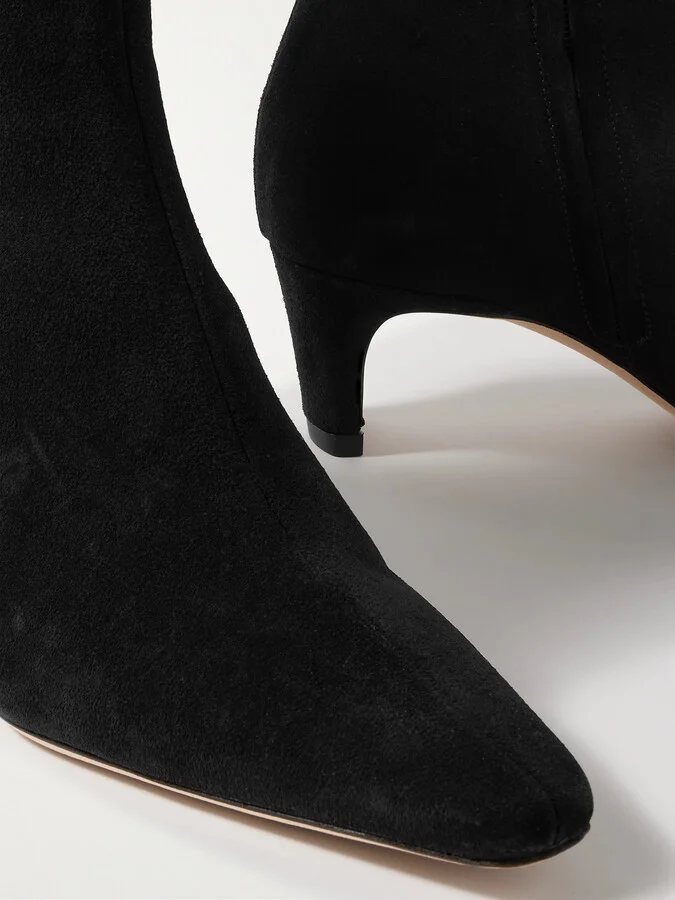 STAUD - Wally Suede Ankle Boots - Black - Image 4
