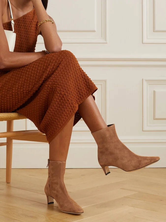 STAUD - Wally Suede Ankle Boots - Brown - Image 2