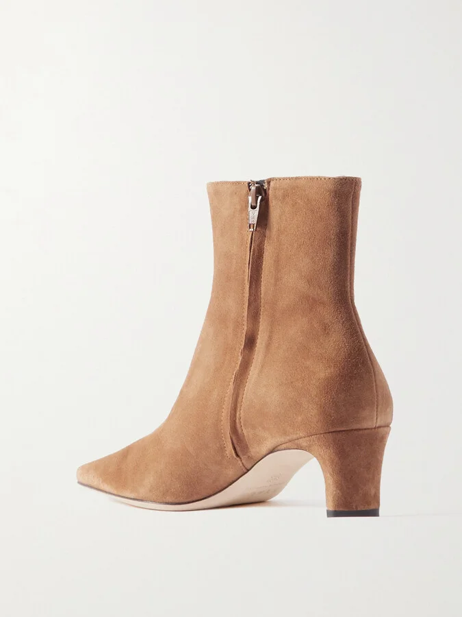 STAUD - Wally Suede Ankle Boots - Brown - Image 3