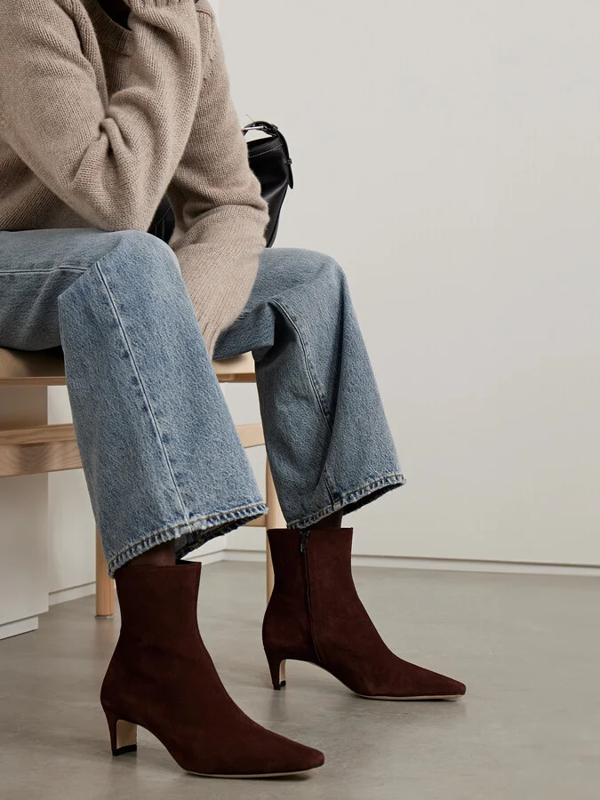 STAUD - Wally Suede Ankle Boots - Brown - Image 2