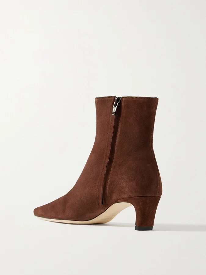 STAUD - Wally Suede Ankle Boots - Brown - Image 3